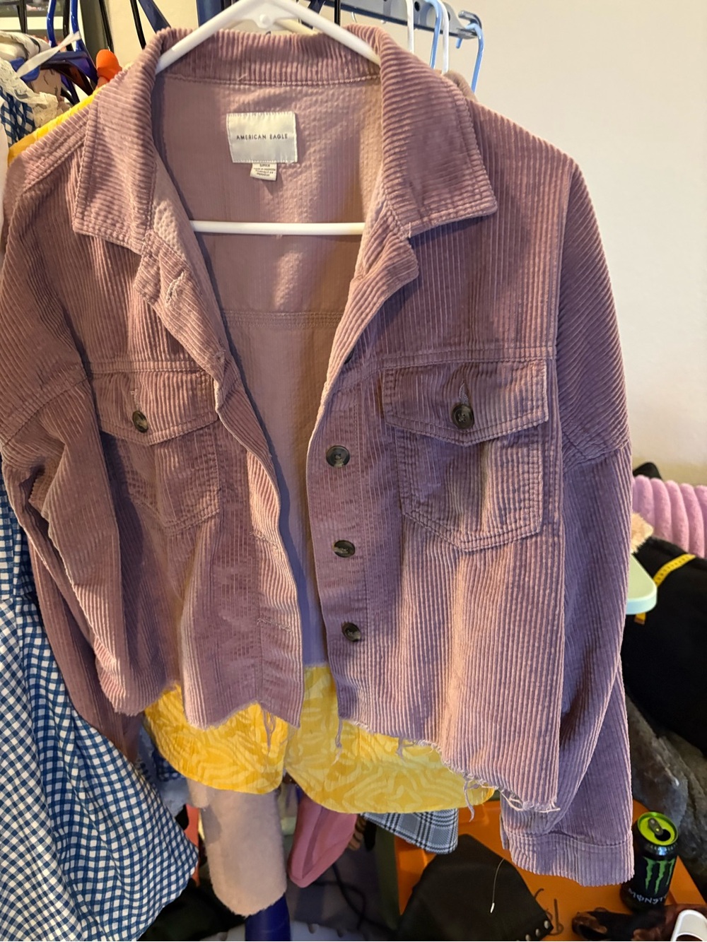 American Eagle Outfitters Dusty Mauve Corduroy Jean Jacket